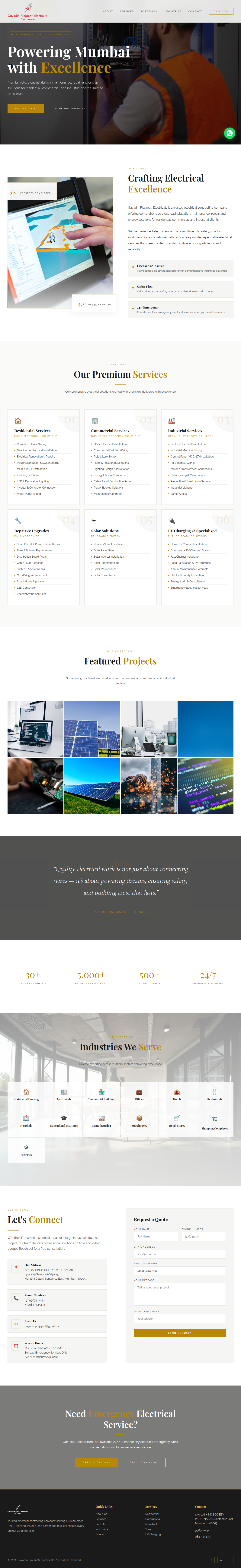 Gayadin Prajapati Electricals - Electrical Contractor Website